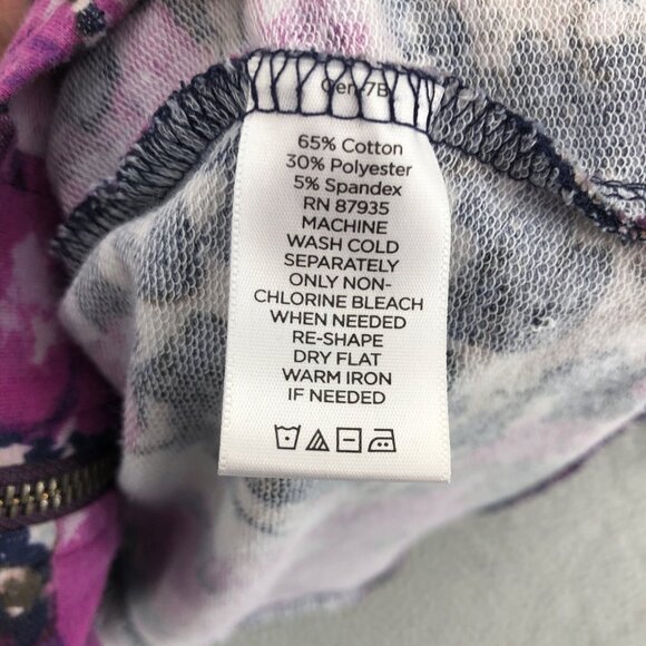 LOGO Jacket Womens XXS Pink Floral Full Zip Pockets Hooded Active Lounge Stretch - Picture 6 of 9